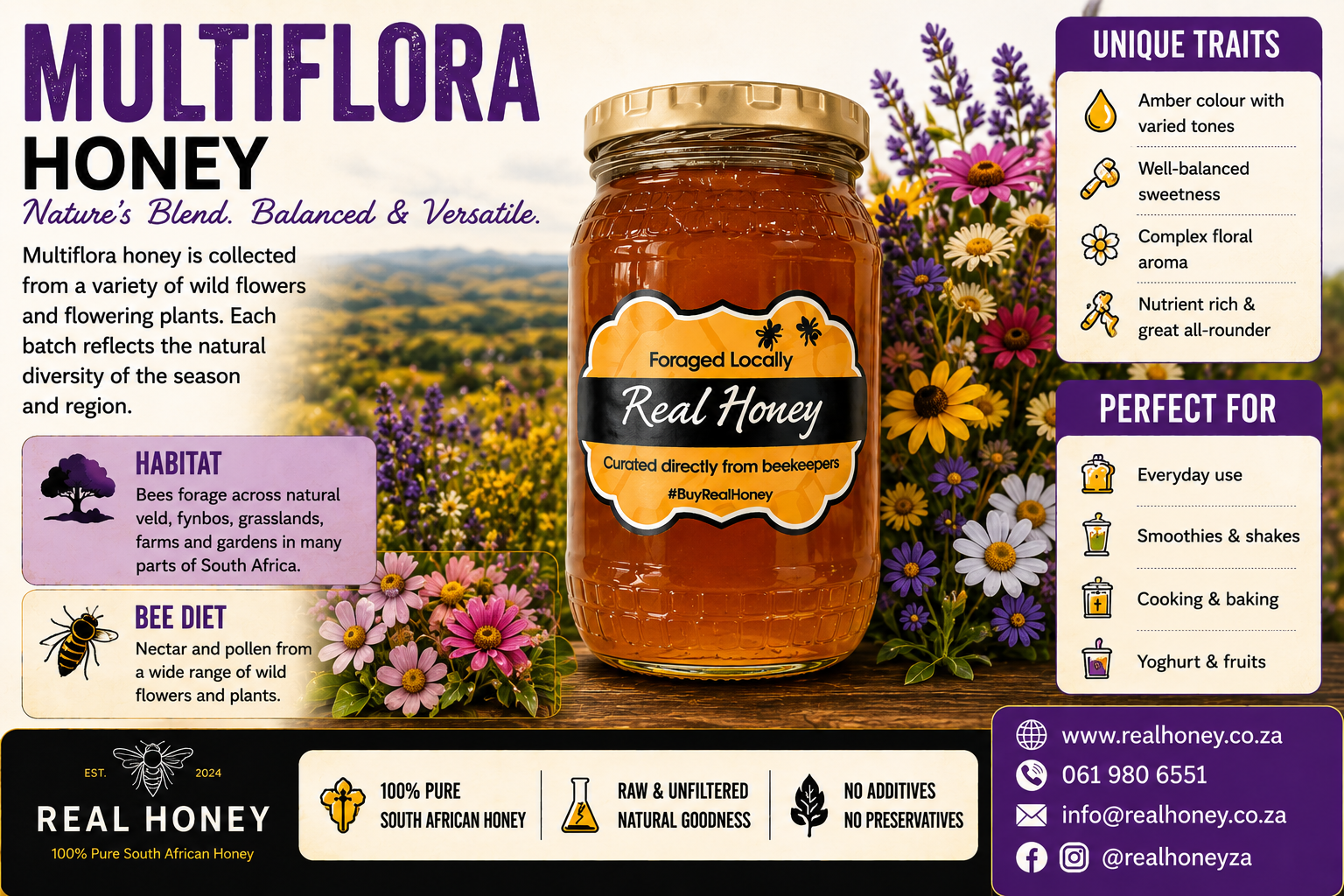 Buy Multi Flora Pure Honey (500gm bucket) with Real Honey